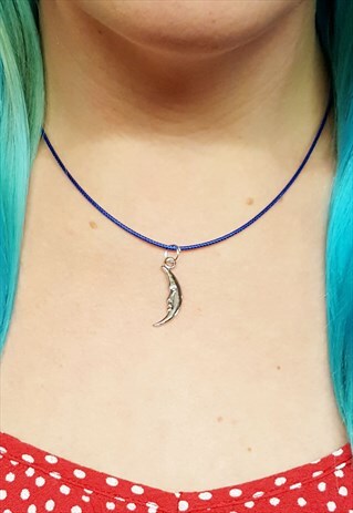 CRESCENT MOON BLUE NECKLACE
