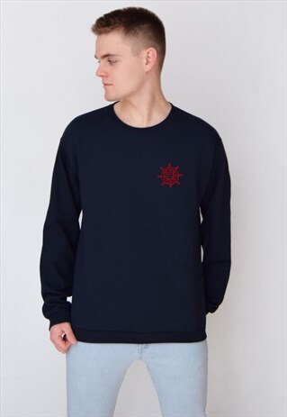 NAVY WHEEL (RED) SWEATSHIRT
