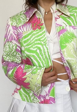 90's lime tropical jacket
