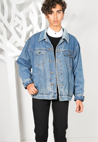 VINTAGE 80S LEE SHEEPSKIN DENIM JACKET S0119