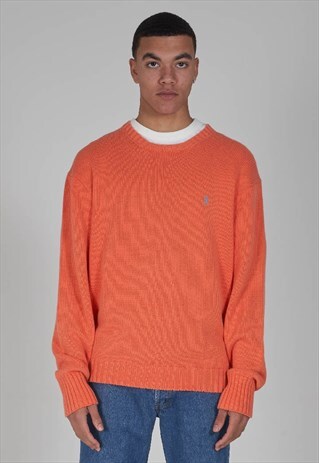 VINTAGE 90S POLO RALPH LAUREN CORAL JUMPER