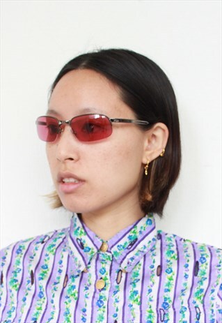 Y2K RED TINT HALLE BERRY STYLE SUNGLASSES