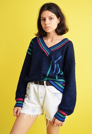 COOL 80'S RETRO SHIMMER OVERSIZED SLOUCHY JUMPER TOP