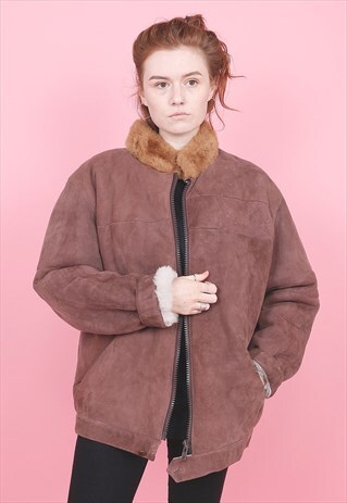 VINTAGE LEATHER SHEARLING FLIGHT JACKET /R11036