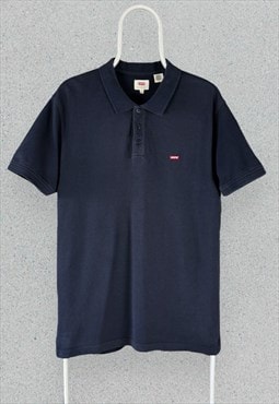 Levis Navy Blue Polo Shirt Short Sleeve Mens Large