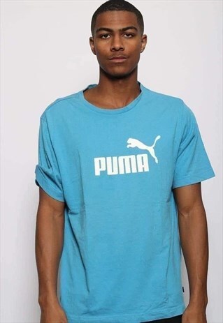VINTAGE PUMA BIG LOGO T-SHIRT BLUE