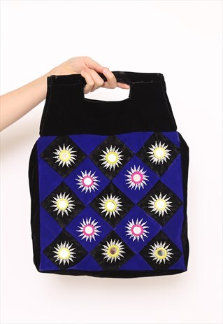 VINTAGE 90S VELVET MIRRORED EMBELLISHED BAG