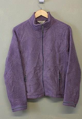 Vintage L.L.Bean Fleece Purple Zip Up With Tonal Logo 90s