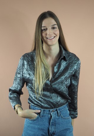 VINTAGE SILVER METALLIC SHIRT