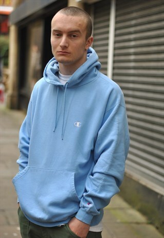 VINTAGE CHAMPION SPELL OUT LOGO HOODIE