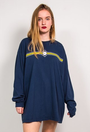 NIKE VINTAGE 90'S NAVY BLUE LONG SLEEVE T-SHIRT