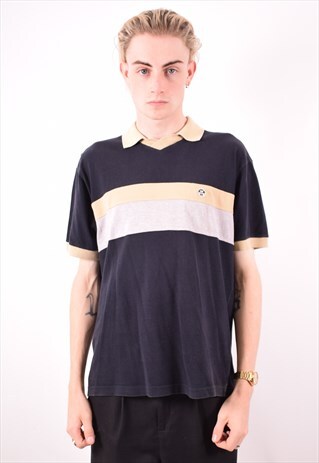 NORTH SAILS MENS VINTAGE POLO SHIRT LARGE BLACK 90S