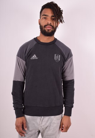 ADIDAS MENS VINTAGE SWEATSHIRT JUMPER MEDIUM GREY 90S