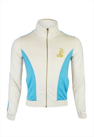00S CREAM AND BLUE FULL ZIP TRACK TOP