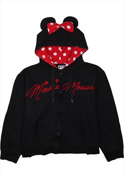 Vintage 90's Disney Hoodie Minnie Mouse Full Zip Up Black