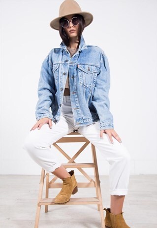 VINTAGE 80S CLASSIC LEVI'S BASIC DENIM JACKET / S0539