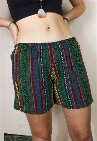 FAIRTRADE GREEN WOVEN SHORTS