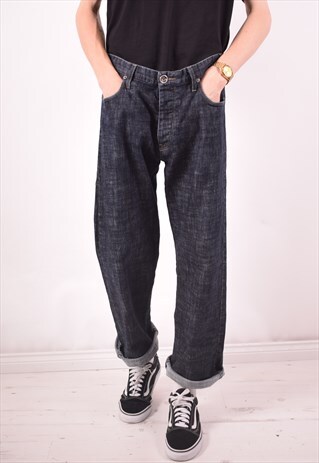 ARMANI MENS VINTAGE JEANS W34 L29 BLUE 90S
