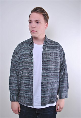 90S MANE GREY GRUNGE LONG SLEEVE VINTAGE SHIRT