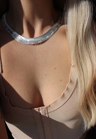 VINTAGE 1960S SILVER TONE COCKTAIL NECKLACE