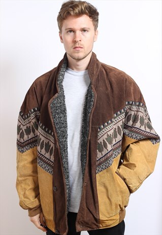VINTAGE AZTEC FLEECE LINED JACKET