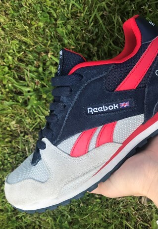 RETRO REEBOK SUEDE RED & BLUE GL3000 TRAINERS