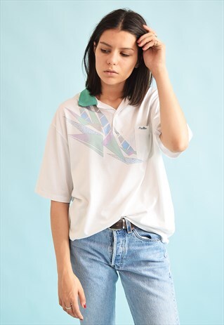 80'S RETRO ATHLEISURE OVERSIZED NEUTRAL T-SHIRT TOP TEE