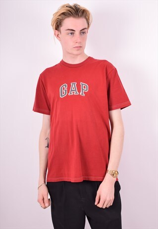 GAP MENS VINTAGE T-SHIRT TOP MEDIUM RED 90'S