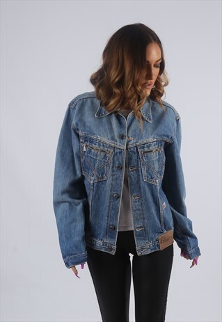 VINTAGE DENIM JACKET UK S 10 (KBO)