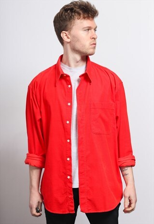 VINTAGE CORDUROY CORD SHIRT RED