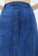 Y2K VINTAGE BLUE DENIM MIDI SKIRT (SIZE XL)