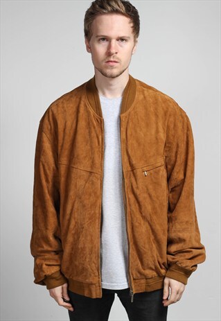 VINTAGE OVERSIZED SUEDE BOMBER JACKET