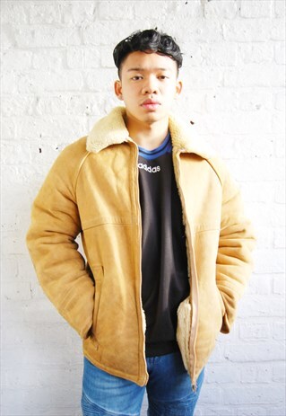 SHEARLING AVIATOR JACKET WITH FLEECE LINING (1990'S)