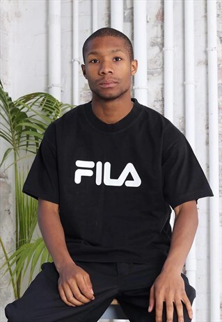 VINTAGE FILA BIG LOGO T-SHIRT BLACK