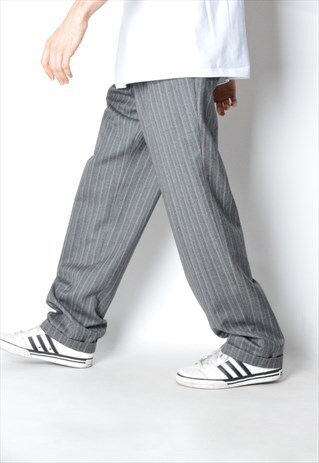 VINTAGE 90S GREY STRIPED PANTS