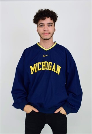 VINTAGE 90'S NIKE NAVY BLUE MICHIGAN SWEATSHIRT