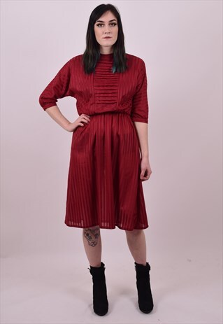 VINTAGE 80'S RED BACK WING DRESS SIZE 8 10 12