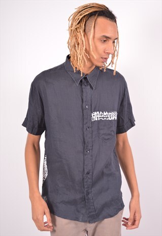 VINTAGE VERSACE SHIRT NAVY BLUE