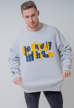 Vintage USA Michigan Graphic Sweatshirt in Grey XL