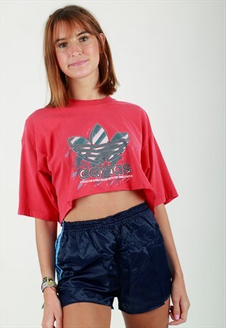 VINTAGE 90S ADIDAS CROPPED TSHIRT