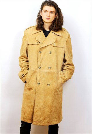 1990'S VINTAGE 3/4 LENGTH SUEDE COAT WITH FAUX FUR LINING