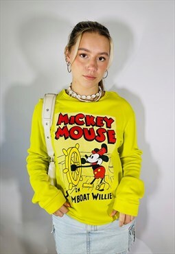 Vintage Disney Mickey Mouse Yellow Sweatshirt