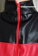 Y2K RED BLACK FAUX LEATHER GOTHIC SUBVERSIVE RACING JACKET