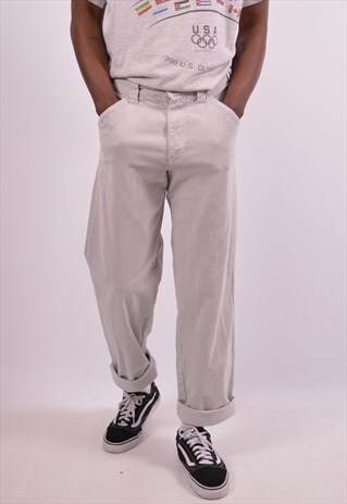 ARMANI MENS VINTAGE CORDUROY TROUSERS W30 L31 GREY 90S