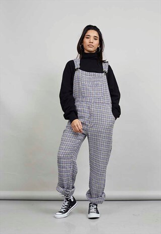 VINTAGE OVERSIZED HOUNDSTOOTH 90'S FLANNEL DUNGAREES
