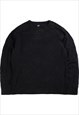 Vintage  Uniqlo Sweatshirt Heavyweight Plain Crewneck Black