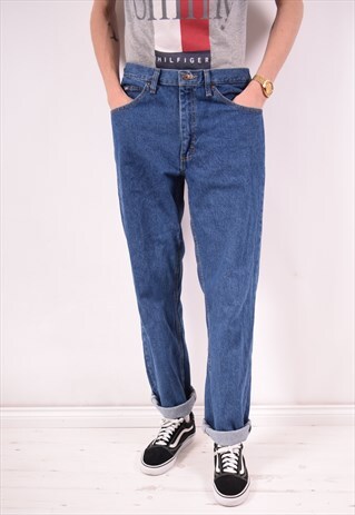 LEE MENS VINTAGE JEANS W34 L34 BLUE 90S