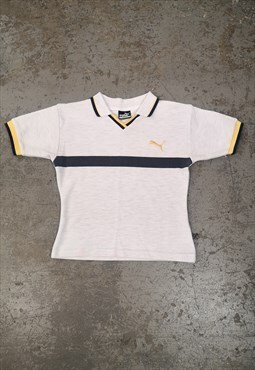 Vintage Y2K Puma Polo Shirt / Top / Cute T-shirt Grey