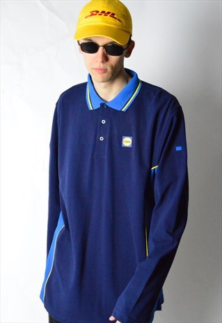 BLUE WORK WEAR LONG SLEEVE POLO SHIRT