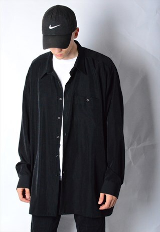 VINTAGE 90S BLACK MINIMALIST LONG SLEEVE SHIRT